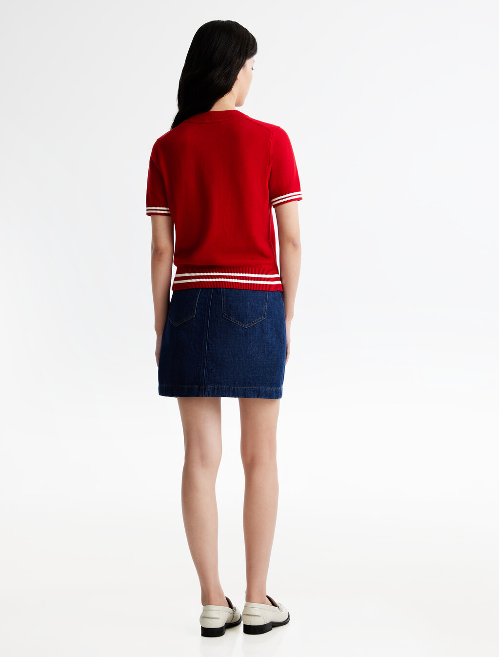 Crewneck Short Sleeve Sweater, Arizona Red, hi-res