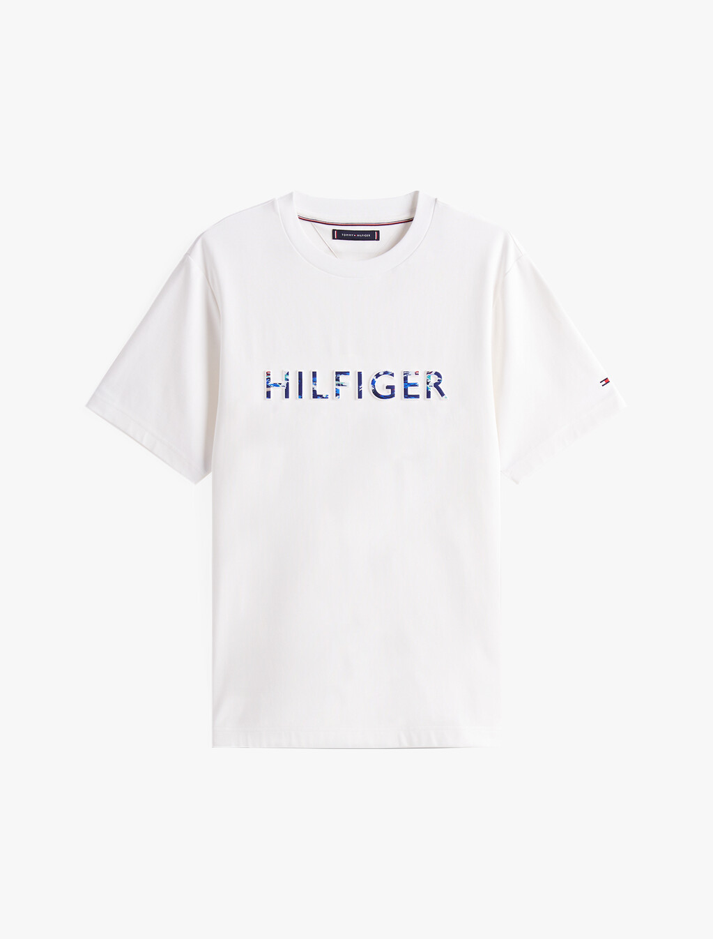 Hilfiger 浮雕標誌 T 恤, White, hi-res