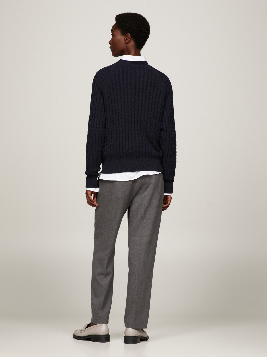 Cable Knit Relaxed Fit Jumper, Desert Sky, hi-res