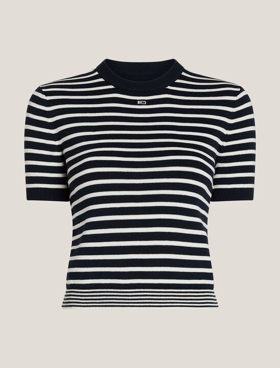Essential Stripe Short Sleeve Sweater