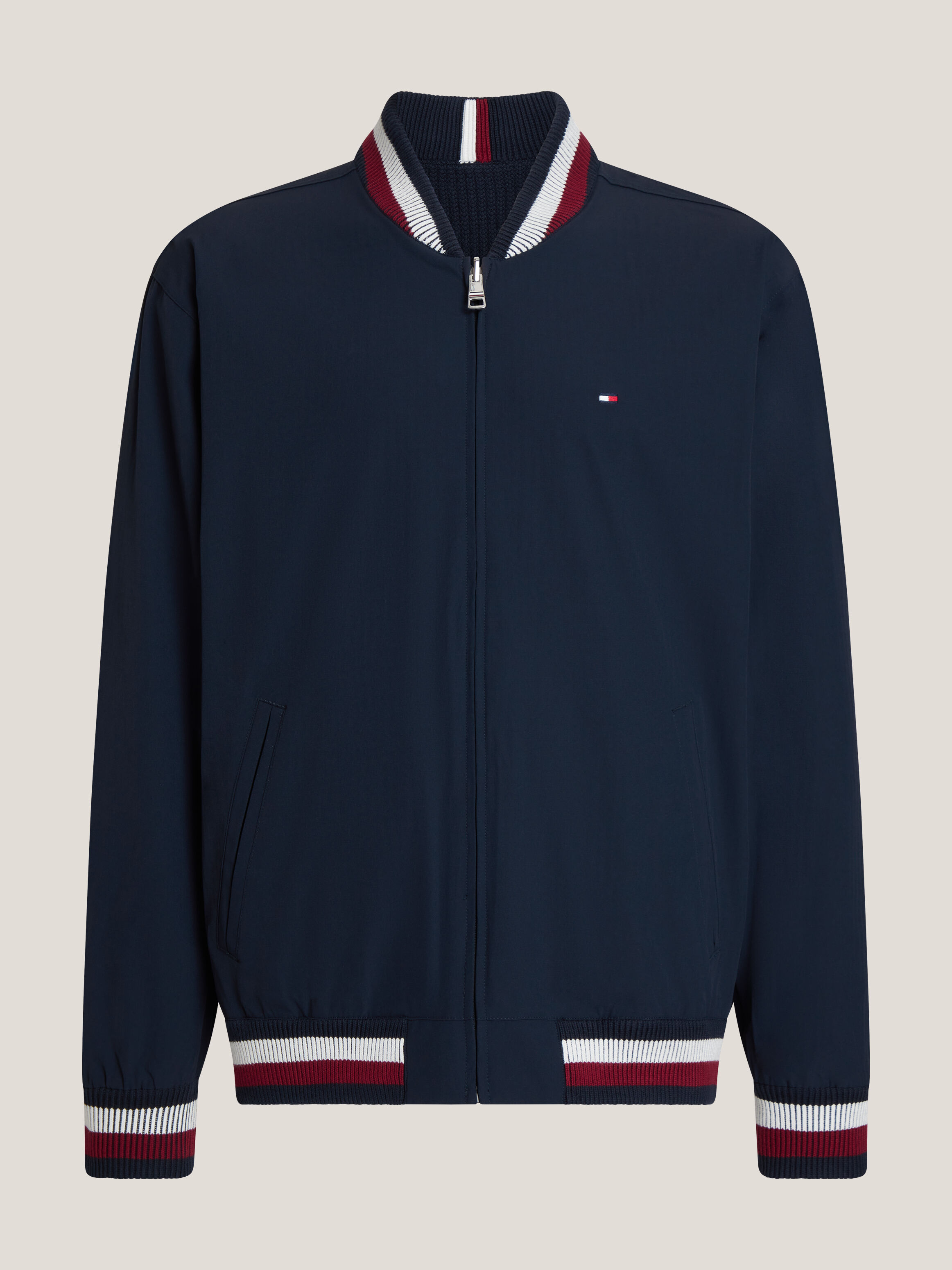 Mix Media Reversible Bomber Jacket