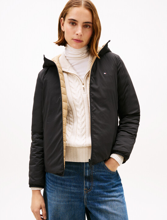 彈性尼龍輕盈羽絨雙面外套