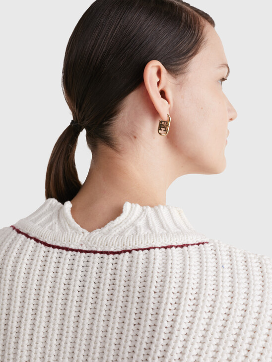 CABLE RIB-KNIT CUT-OUT JUMPER