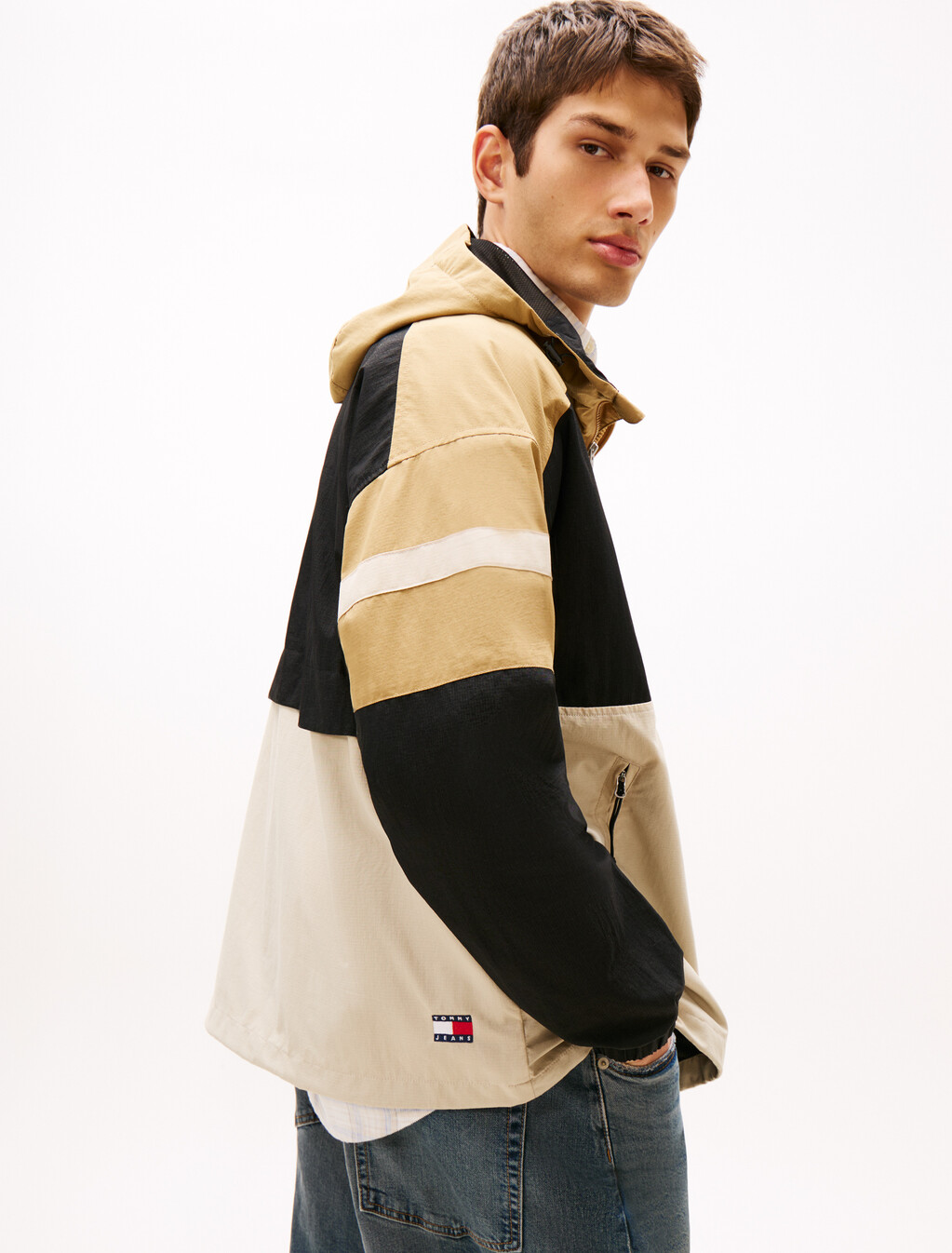 Lightweight Ripstop Loose Popover Jacket, Dark Dune, hi-res