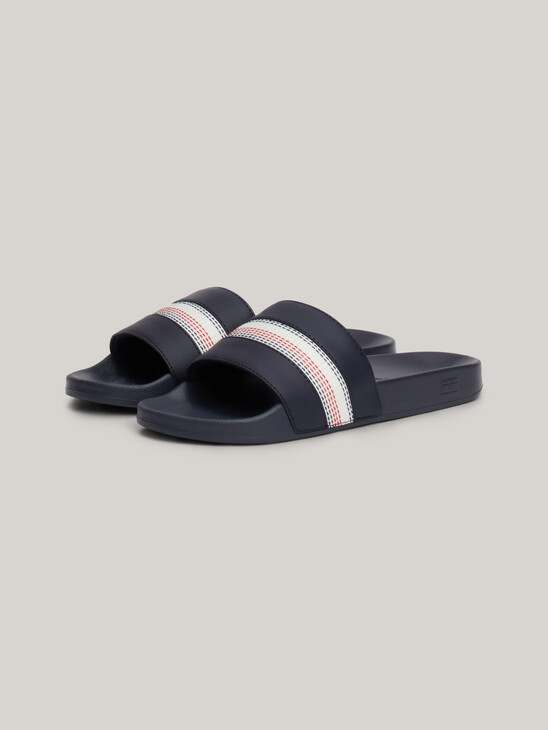 Global Stripe Topstitch Pool Slides