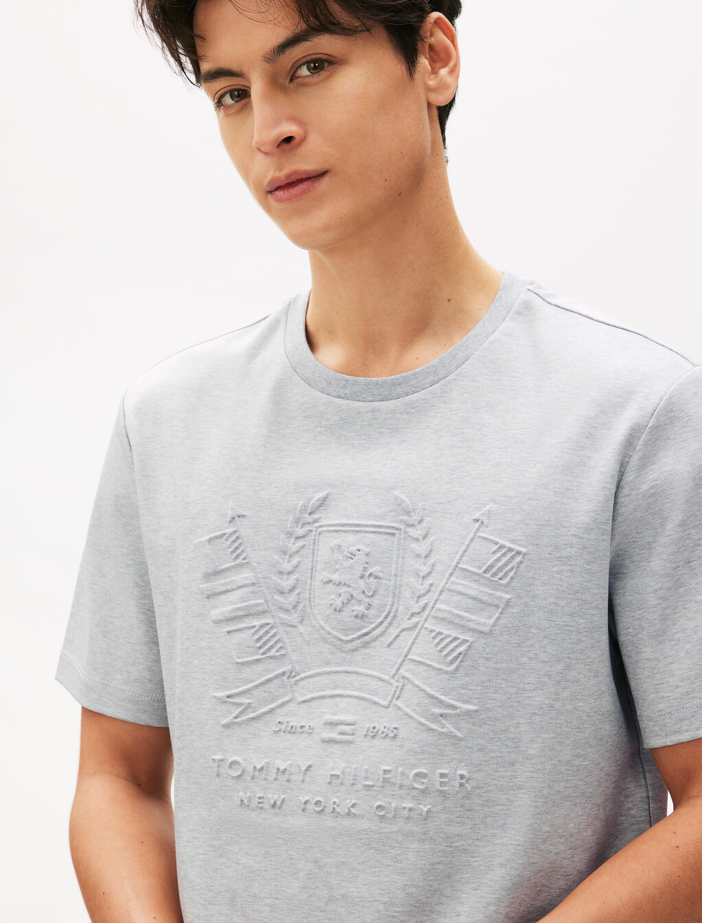 Embossed Icon Graphic T-Shirt, Light Grey Heather, hi-res
