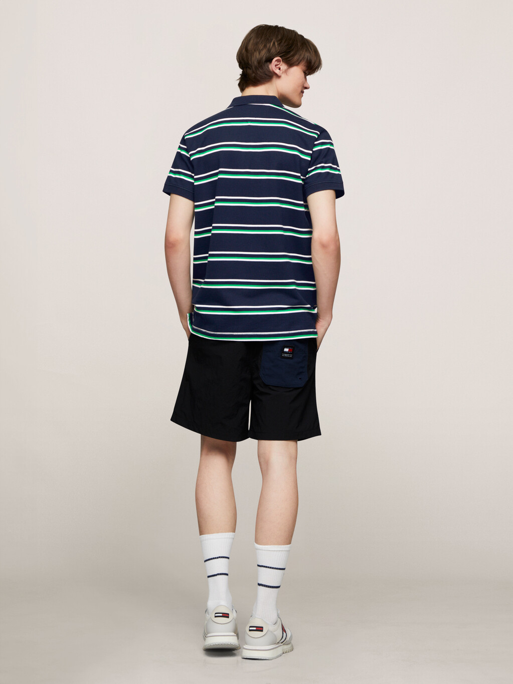 Essential Stripe Polo, Dark Night Navy Stripe, hi-res