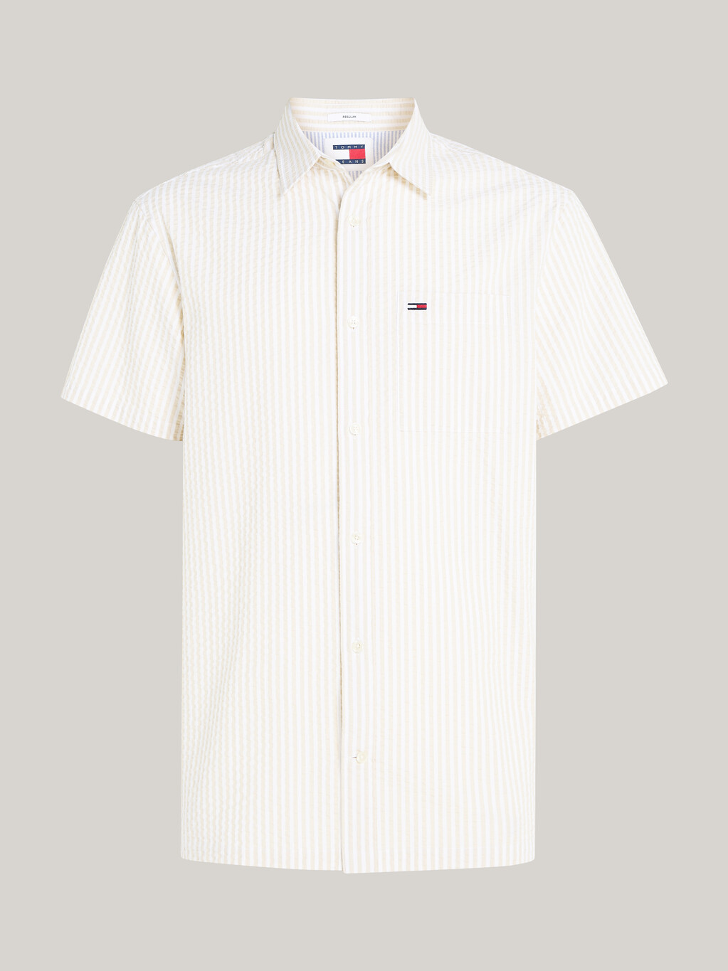 Stripe Seersucker Short Sleeve Shirt, White / Newsprint, hi-res