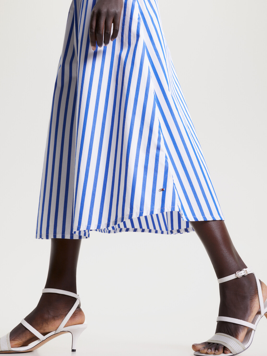 Stripe Poplin Midi Skirt, Banker Stp Ultra Blue, hi-res