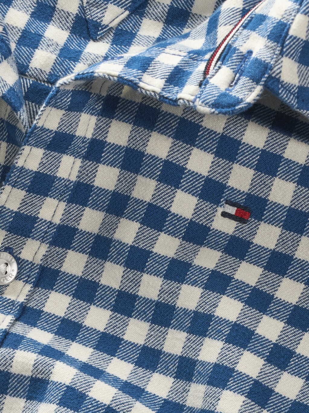 Boys Brushed Gingham Shirt, Blue Gingham Check, hi-res