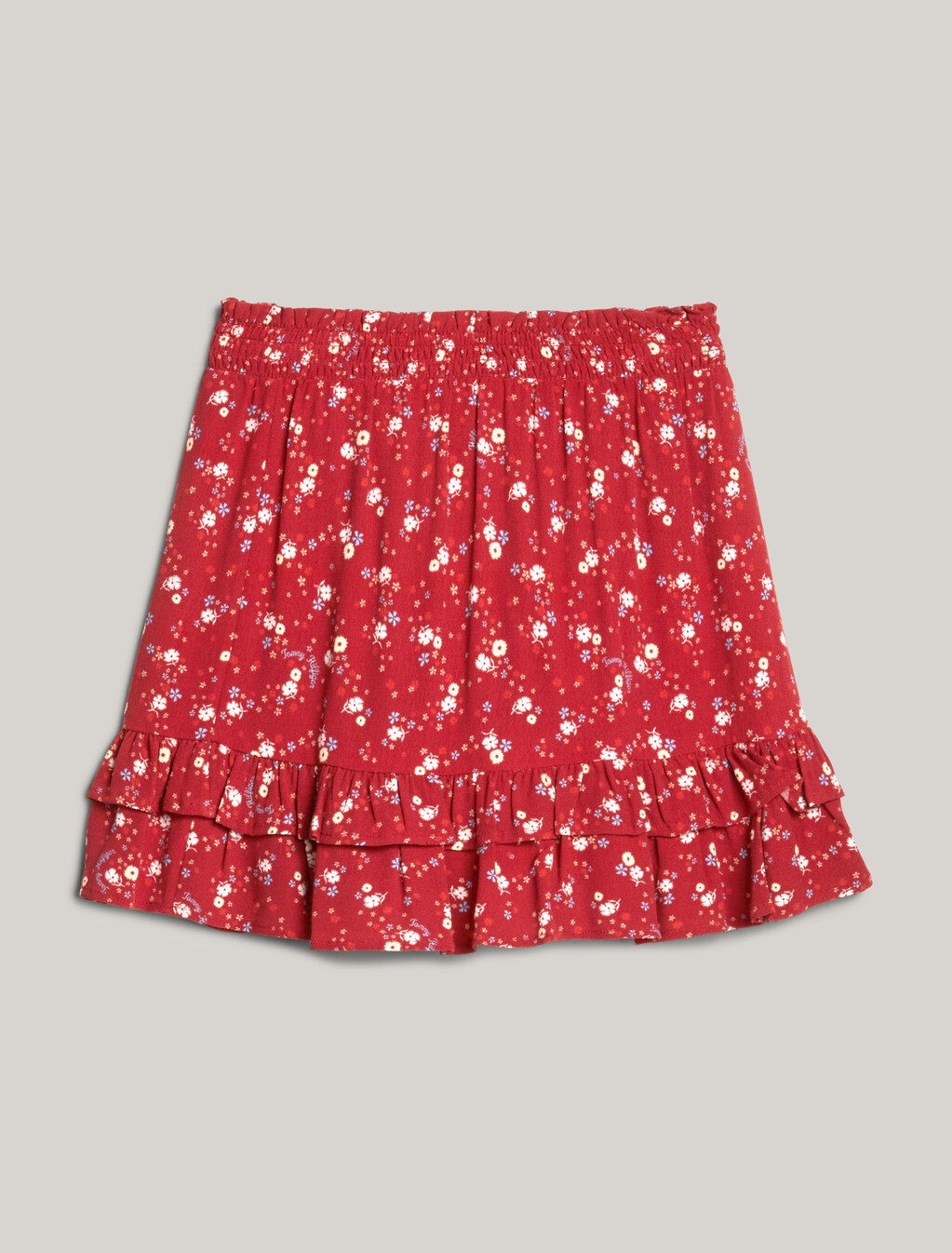 Mountain Floral Print Flared Mini Skirt, Dark Magma Allover Flower, hi-res