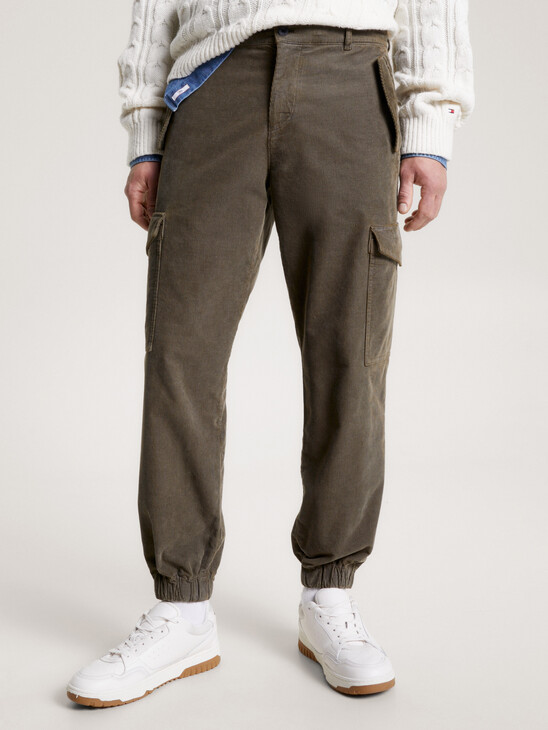 Garment-Dyed Corduroy Cargo Trousers