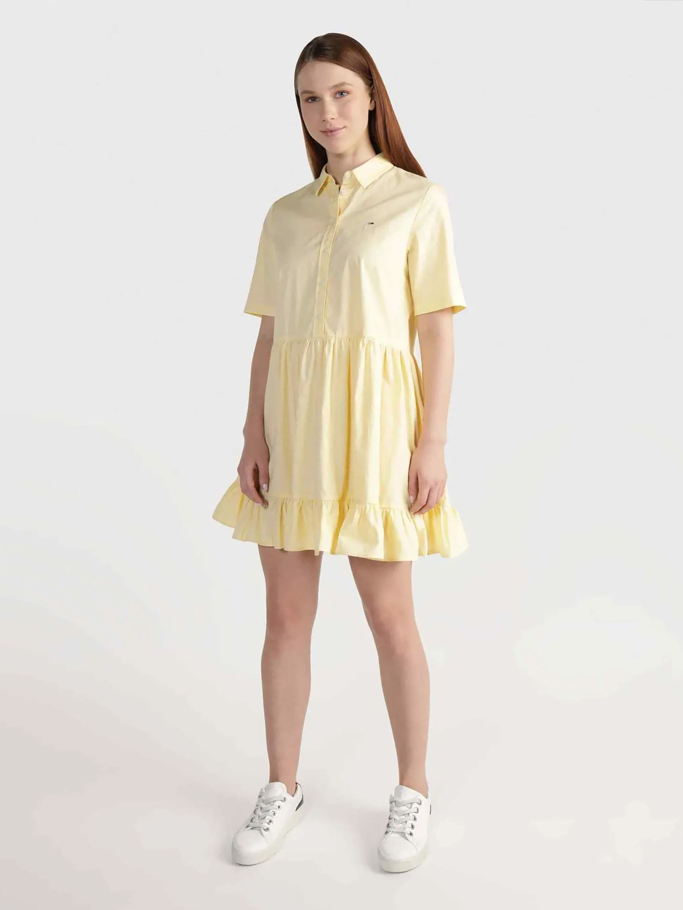 Poplin Tiered Shirt Dress