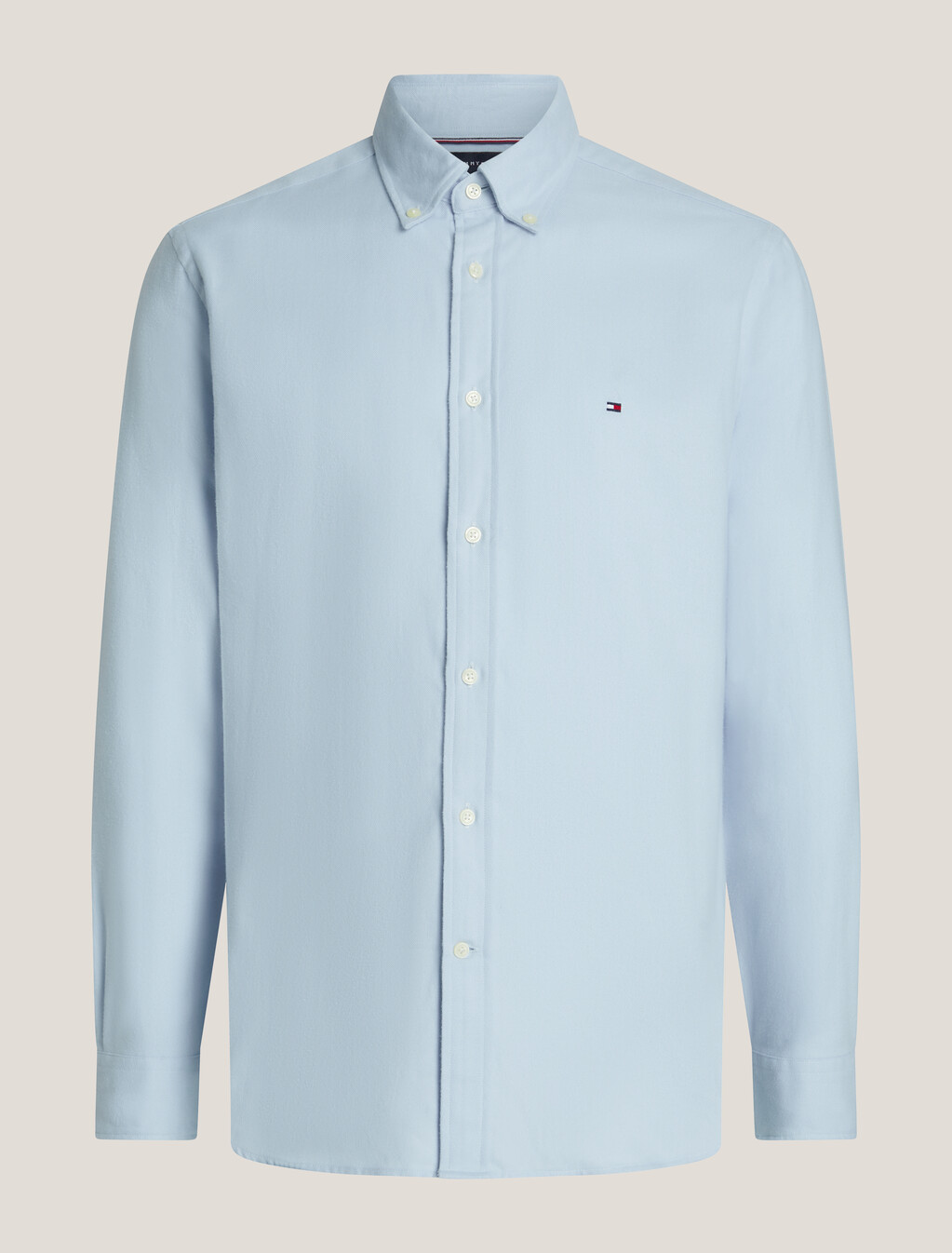 Herringbone Cotton Regular Shirt, Breezy Blue, hi-res