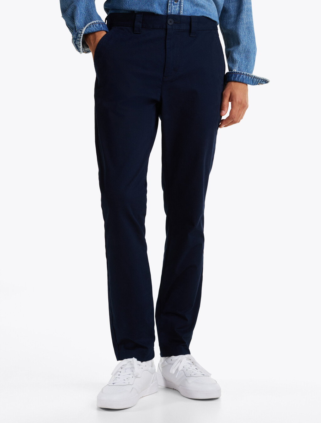 Austin 彈性棉質斜紋修身長褲, Dark Night Navy, hi-res