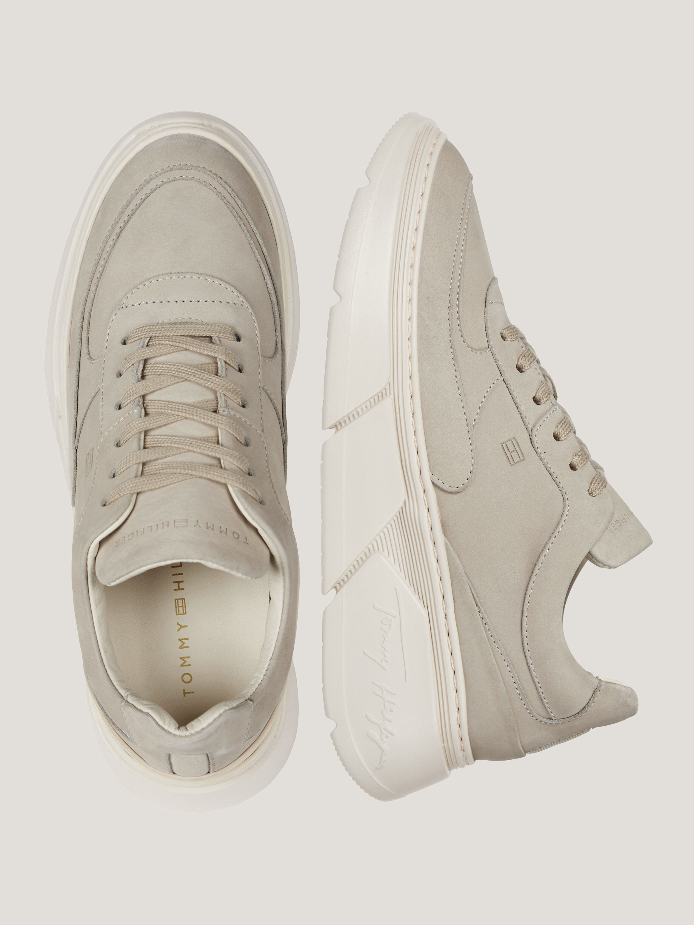 Tommy hilfiger chunky sole leather trainers sale