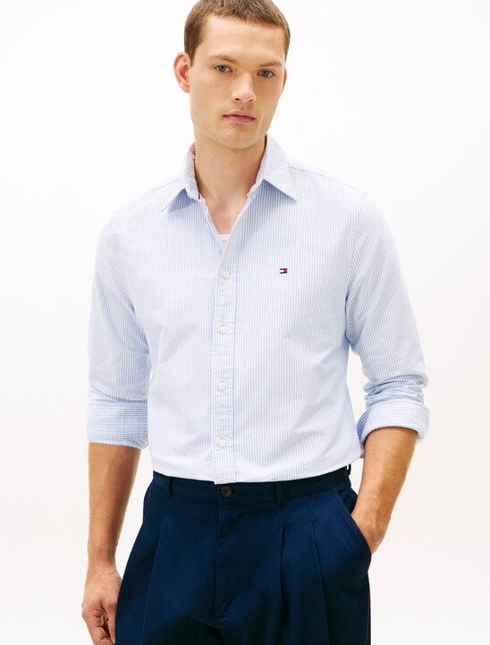 亞洲版型經典條紋牛津襯衫