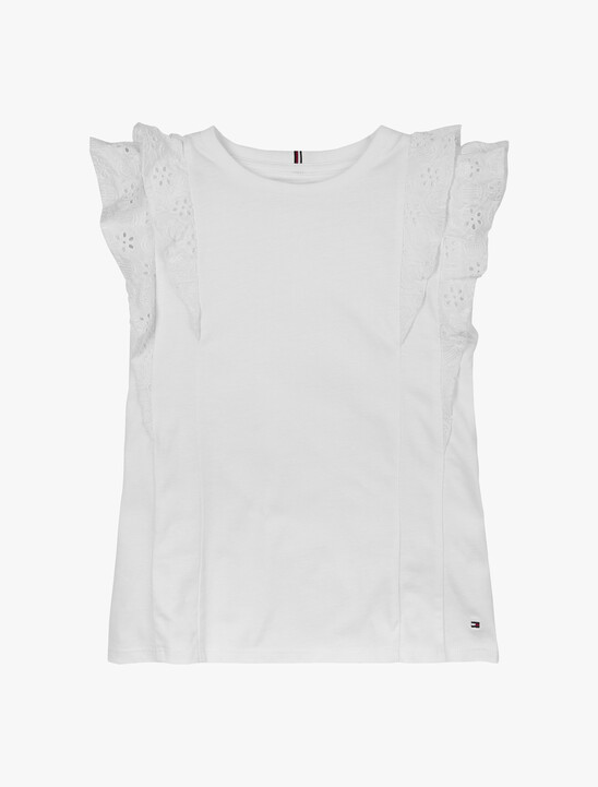 Broderie Anglaise Knit Short Sleeve Top