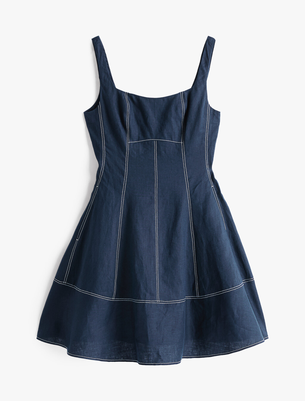 The Sofia Capsule Pure Linen Mini Dress, Carbon Navy, hi-res