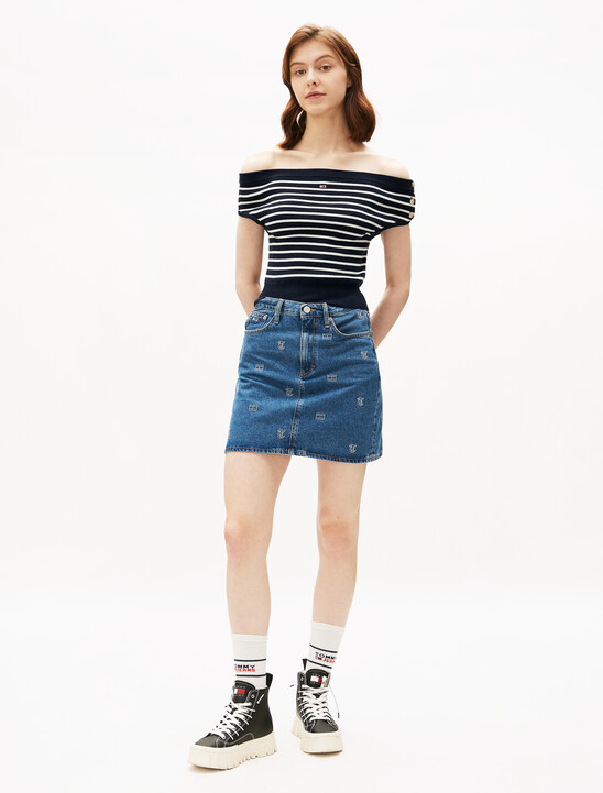 Off-The-Shoulder Cap Sleeve Jumper