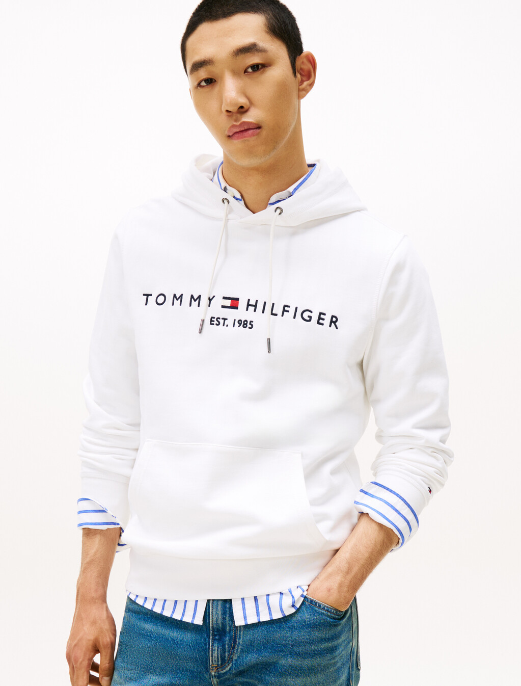 Tommy 標誌連帽衫, White, hi-res