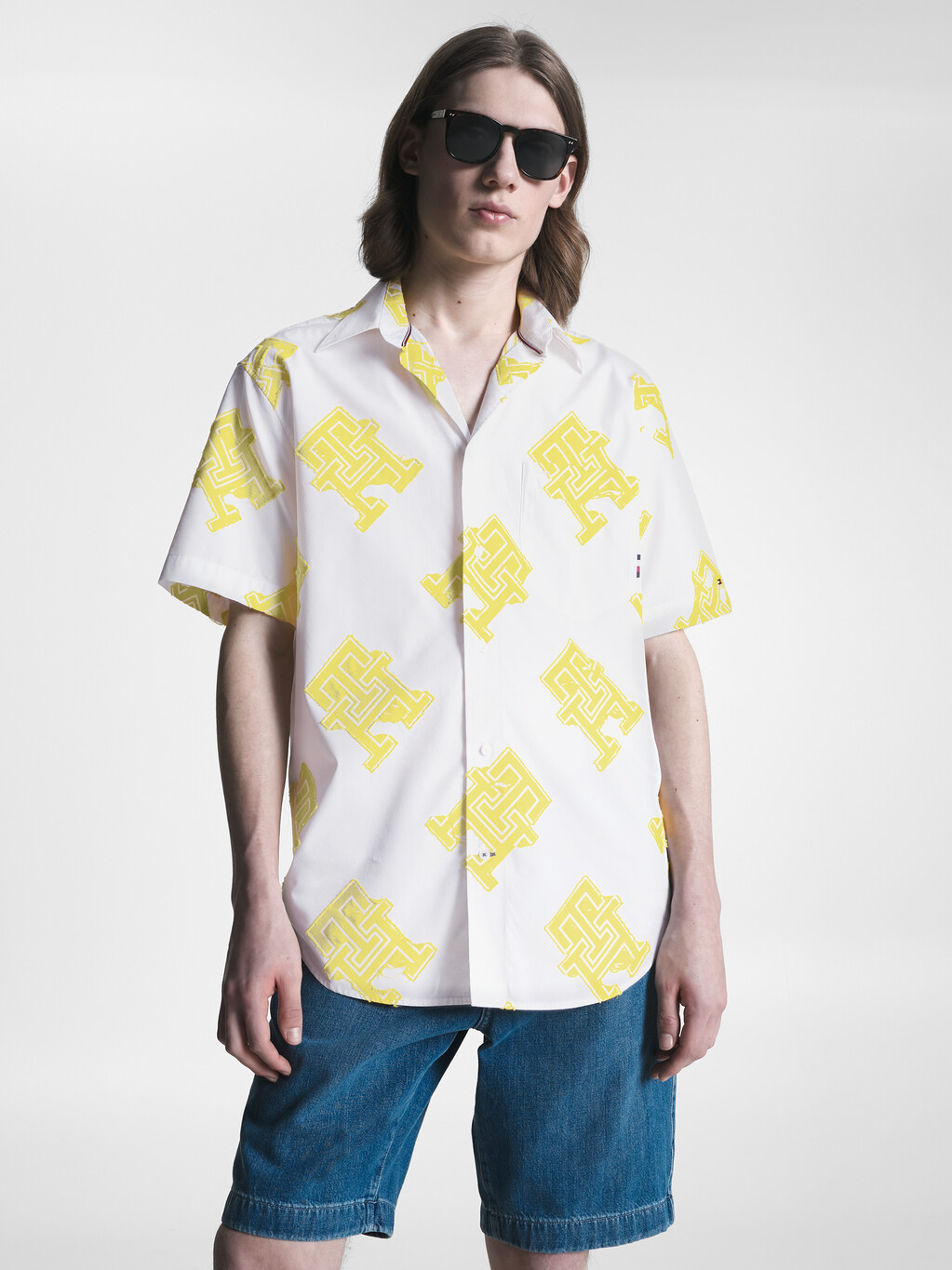 TH Monogram 經典短袖恤衫, Vivid Yellow / Optic White, hi-res