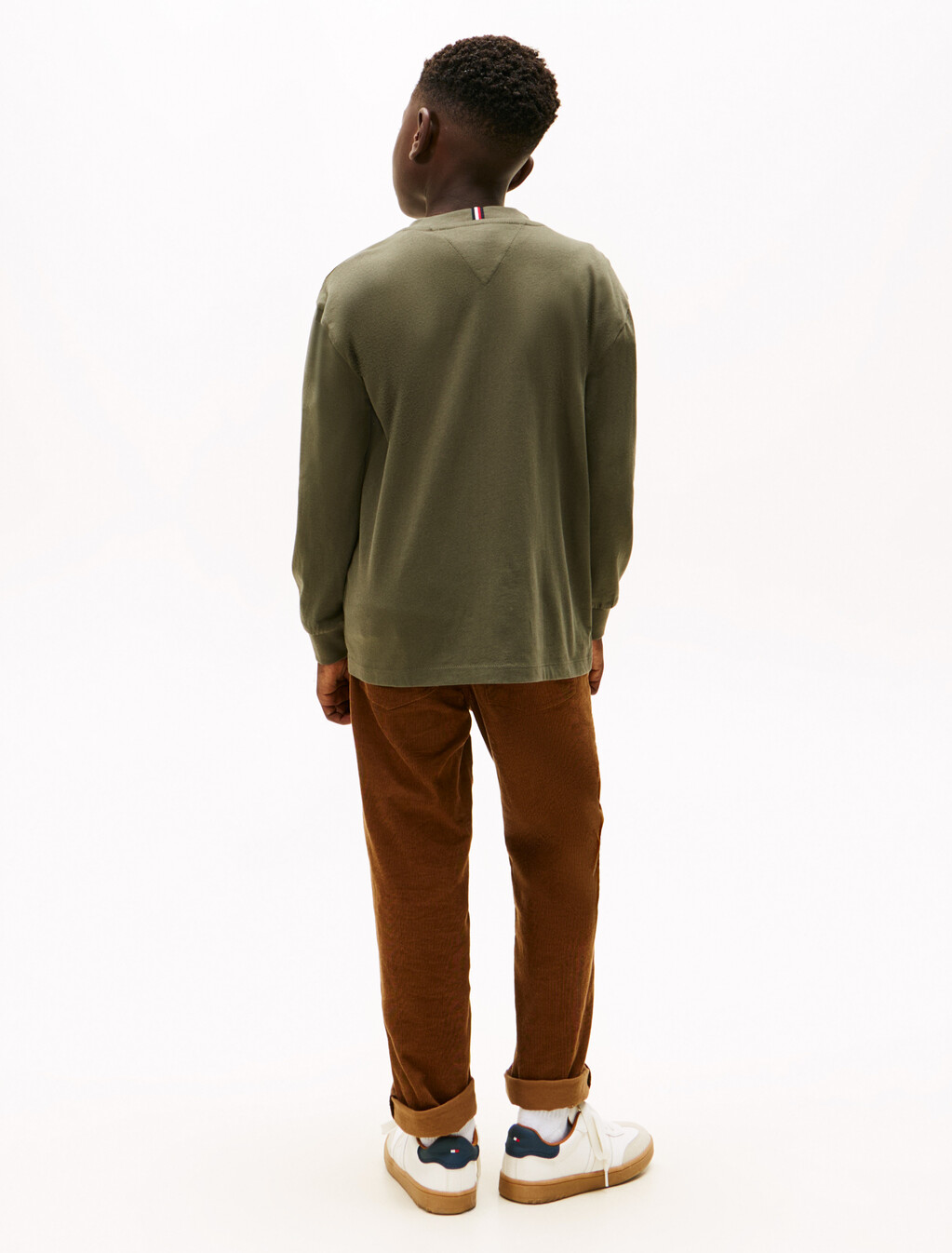 基本款平紋長袖 T 恤, Pewter Green, hi-res
