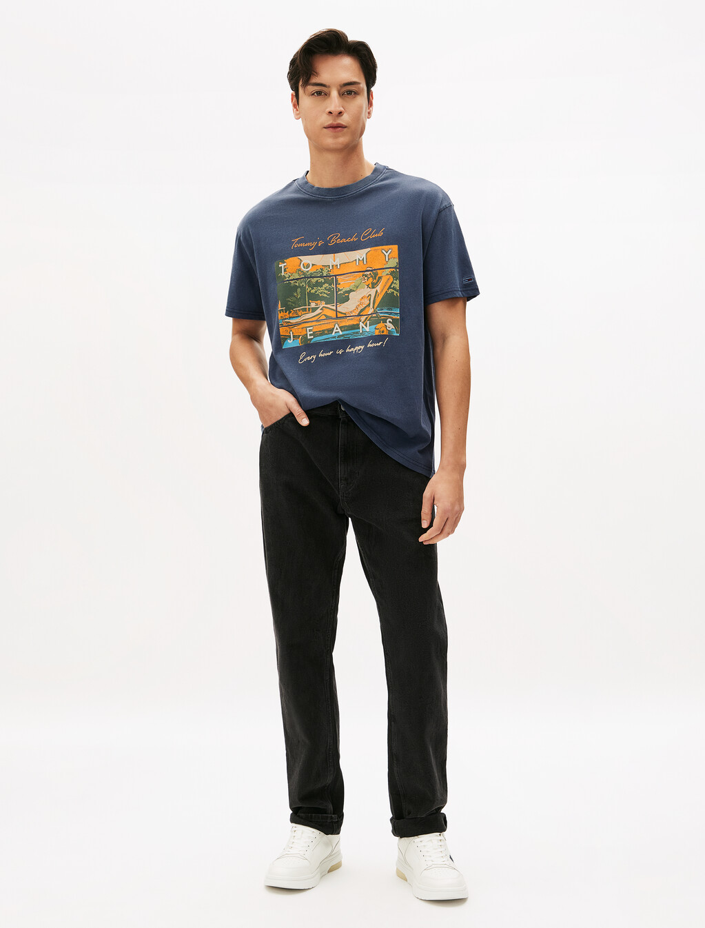 Relaxed Beach Club Graphic T-Shirt, Dark Night Navy, hi-res