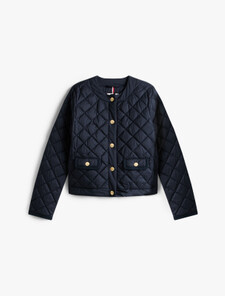 Quilted Button Up Jacket, Dark Night Navy, hi-res