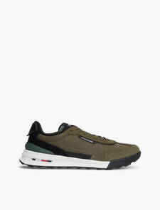 Retro Suede Mix Cleat Trainers, Army Green, hi-res