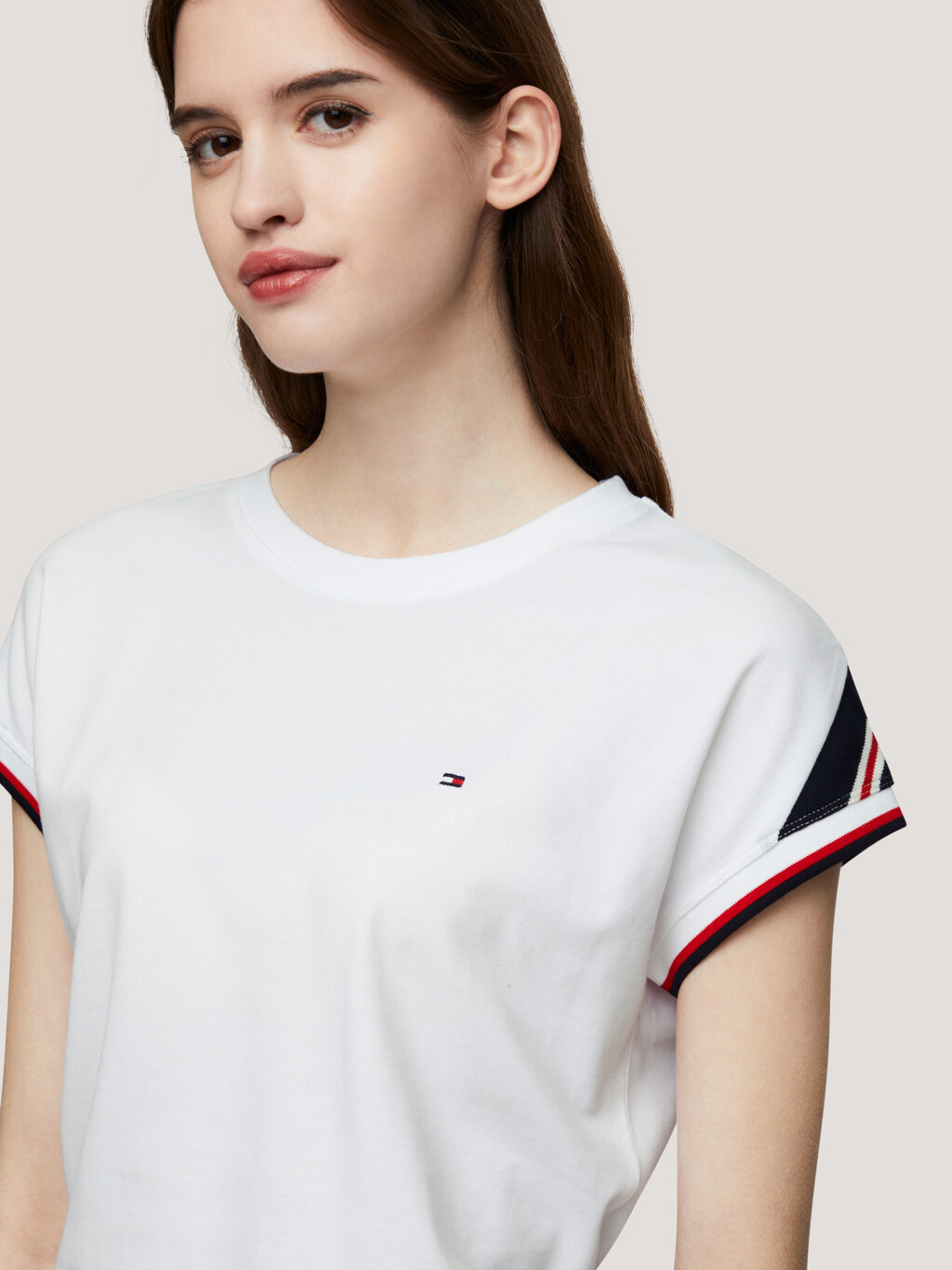 Global Stripe Sleeve T-Shirt, Th Optic White, hi-res