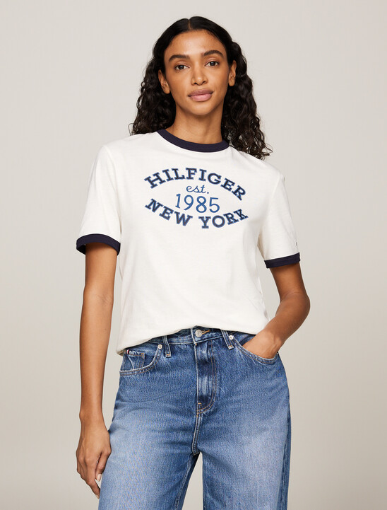 Varsity Logo Contrast Trim T-Shirt