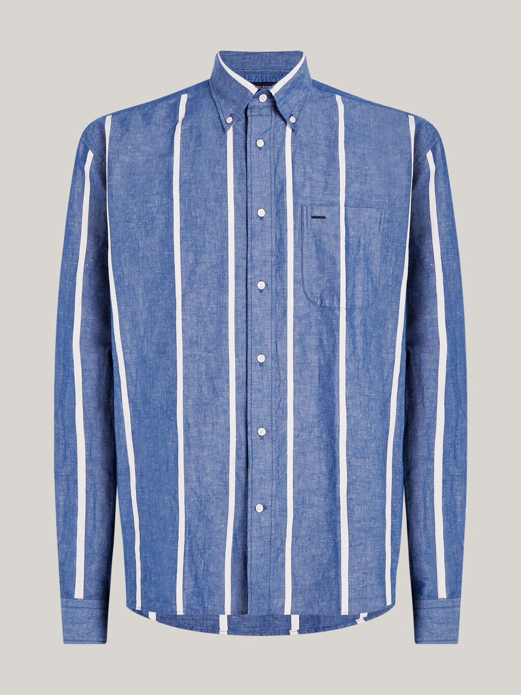 Vertical Stripe Regular Shirt, Anchor Blue / Calico, hi-res