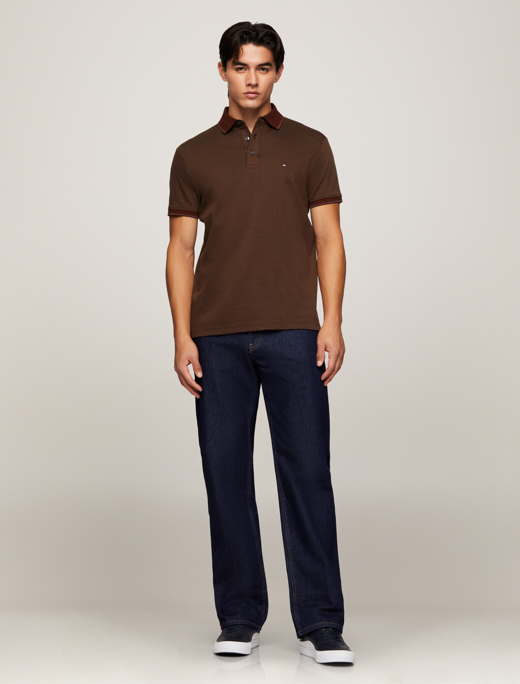 雙面針織 Polo 衫, Rich Mocha / Army Green, hi-res