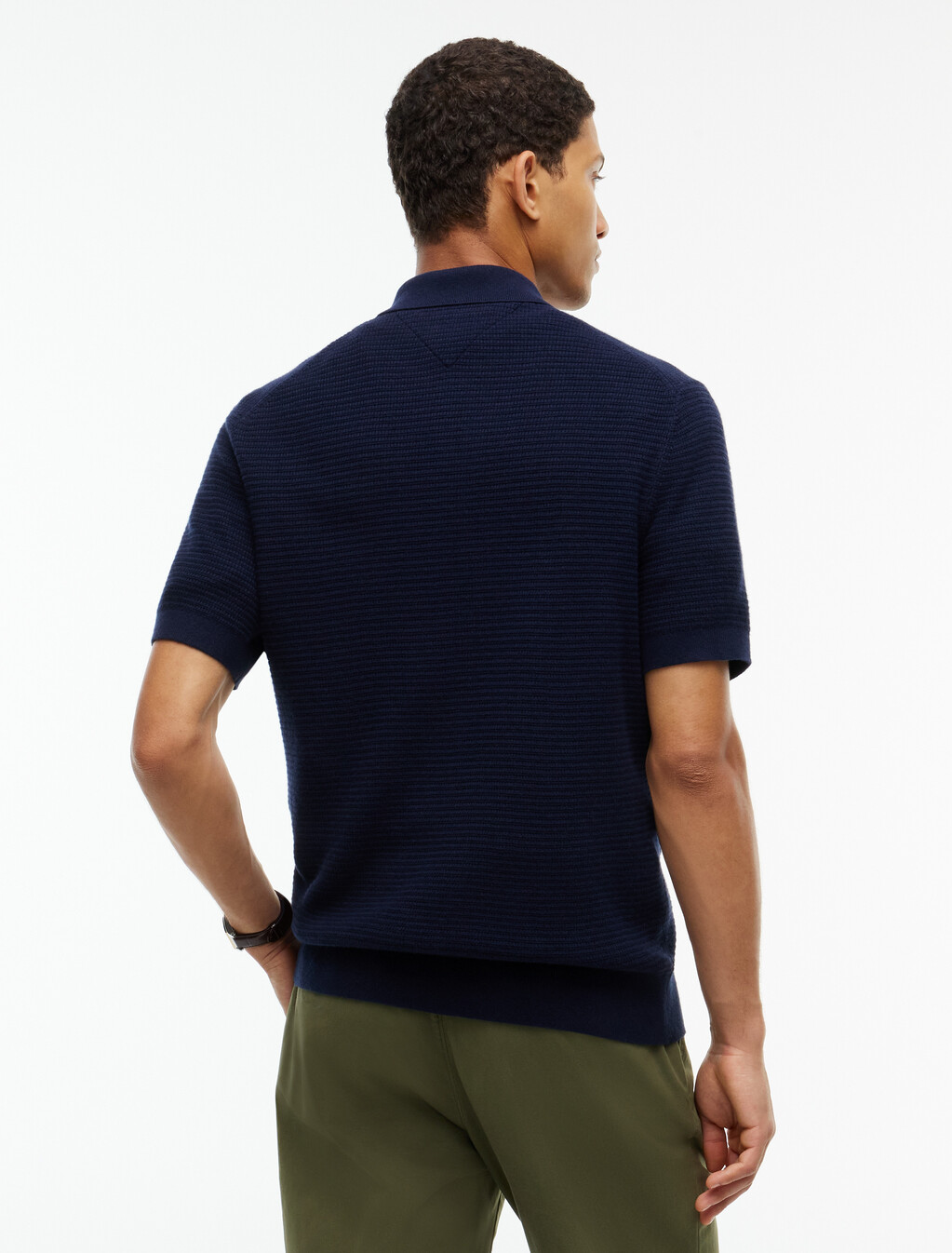 標準版型山羊絨混紡 Polo 衫, Navy Blue, hi-res