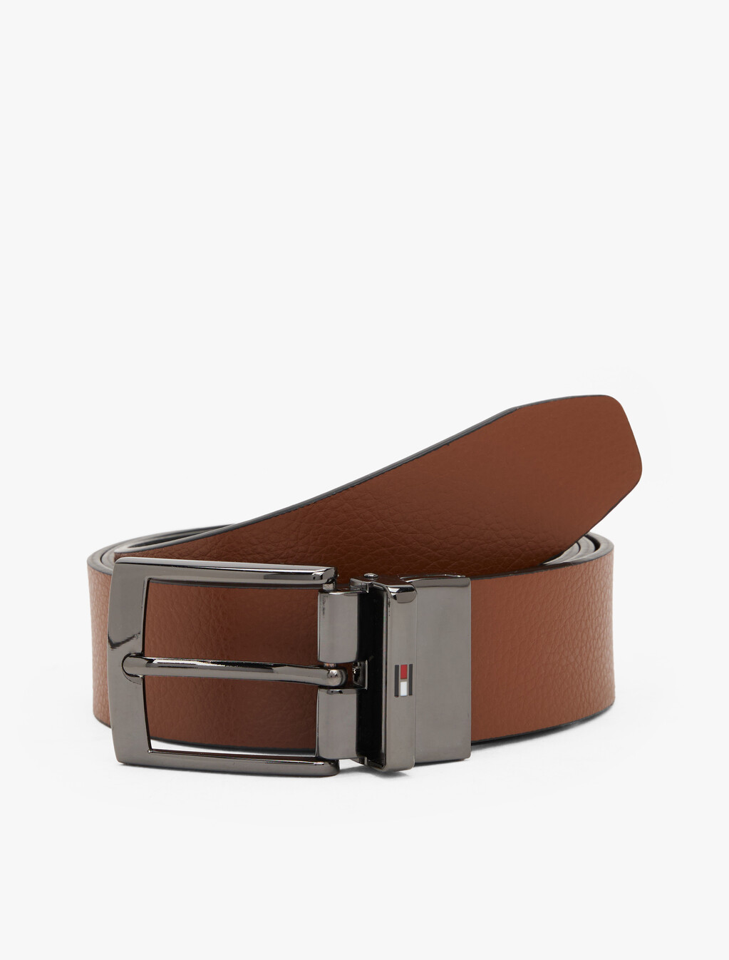 Reversible Square Buckle Leather Belt, Black / Coffee Bean, hi-res