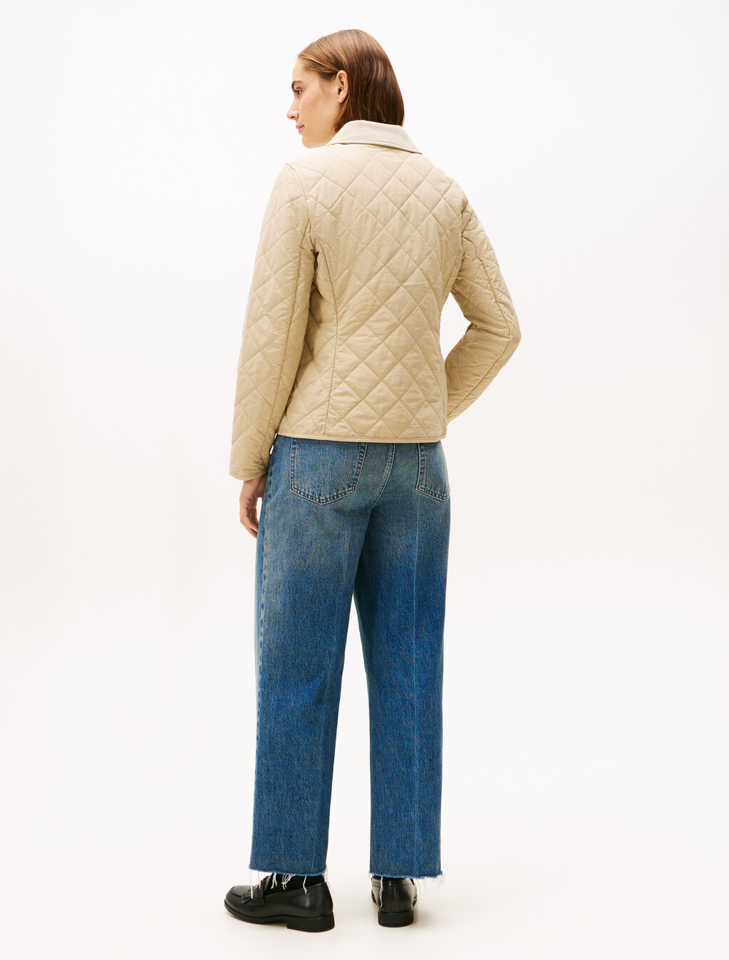 Crest Embroidery Padded Quilted Slim Jacket, Silt, hi-res