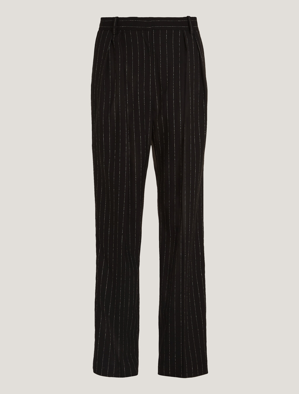 Pinstripe Straight Leg Relaxed Fit Trousers, Black Stripe, hi-res