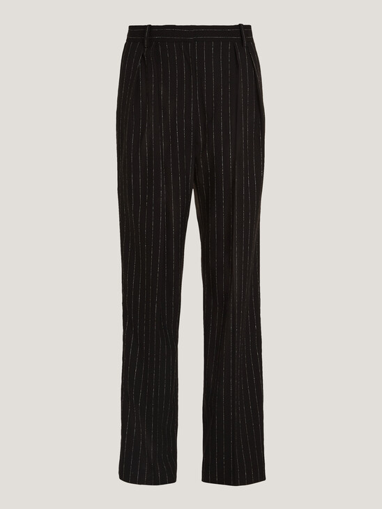 Pinstripe Straight Leg Relaxed Fit Trousers