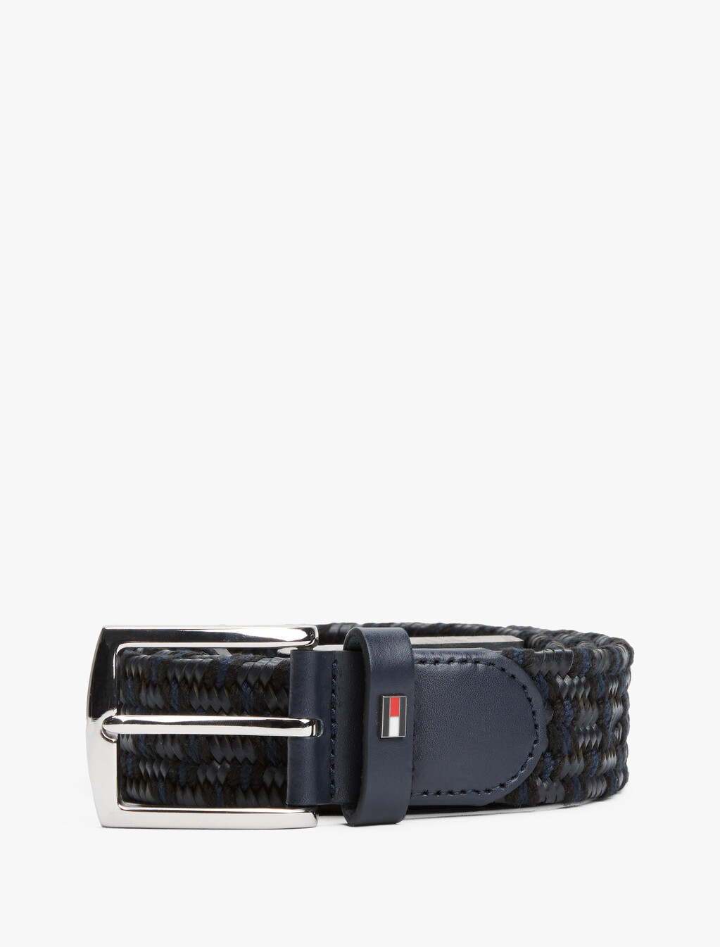 Denton 彈性皮革腰帶 3.5, Space Blue / Black, hi-res