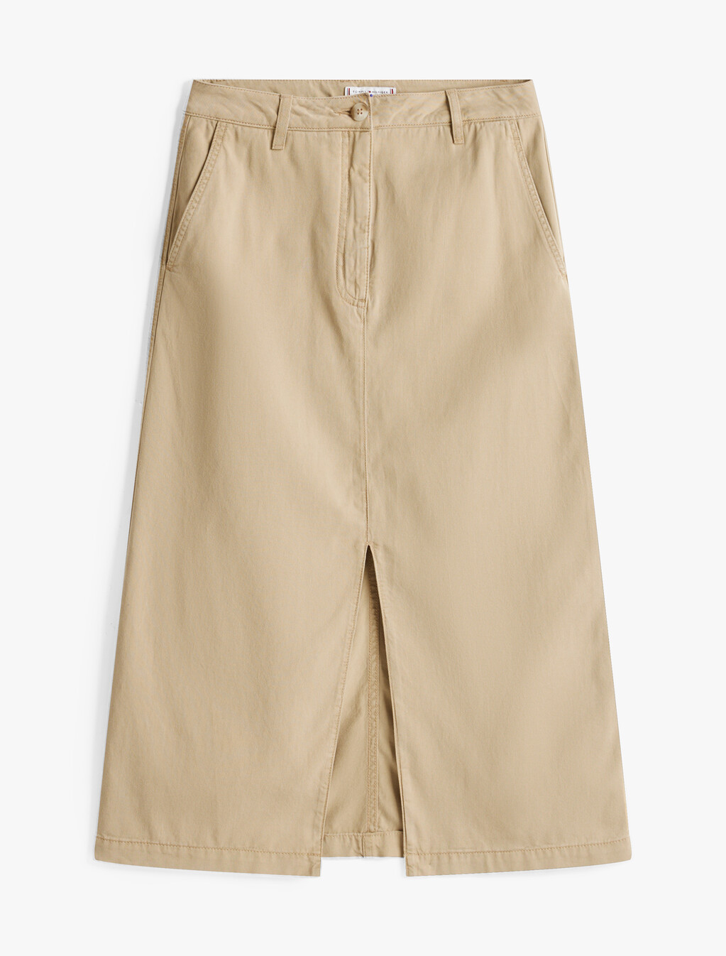 Midi Chino Skirt, Beige, hi-res