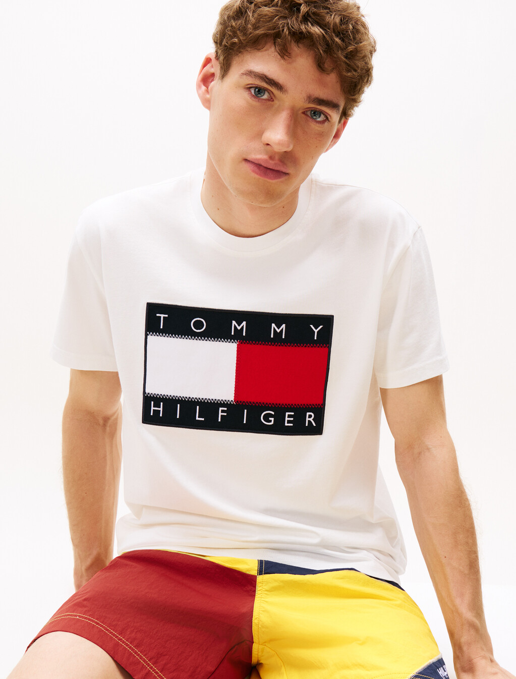 Hilfiger Sailing Flag Badge T-Shirt, Ecru, hi-res