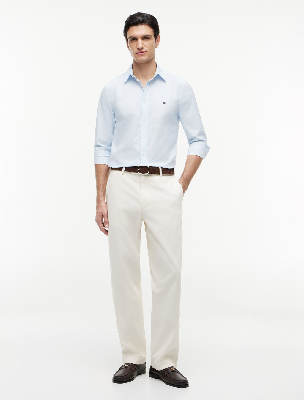 Slim Flex Micro Print Poplin Shirt, Sweet Blue / Allover, hi-res