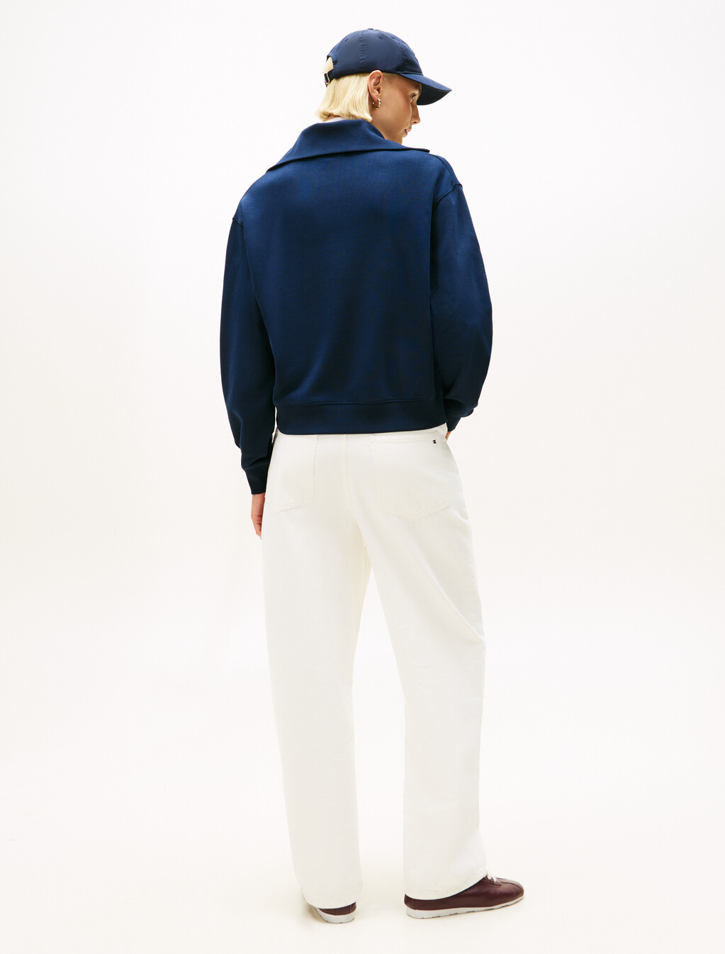 Logo Embroidery Terry Half-Zip Jumper, Dark Night Navy, hi-res