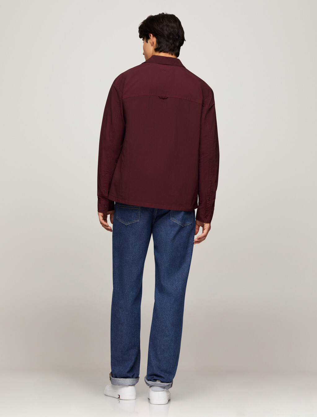 Recycled Nylon Utility Overshirt, Deep Rouge, hi-res