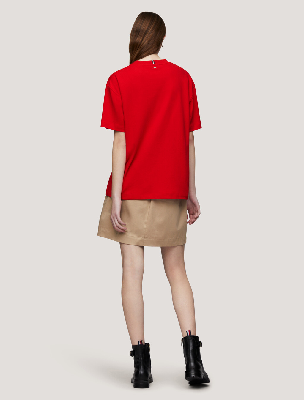 Metallic TH Monogram Stamp Relaxed T-Shirt, Fierce Red, hi-res