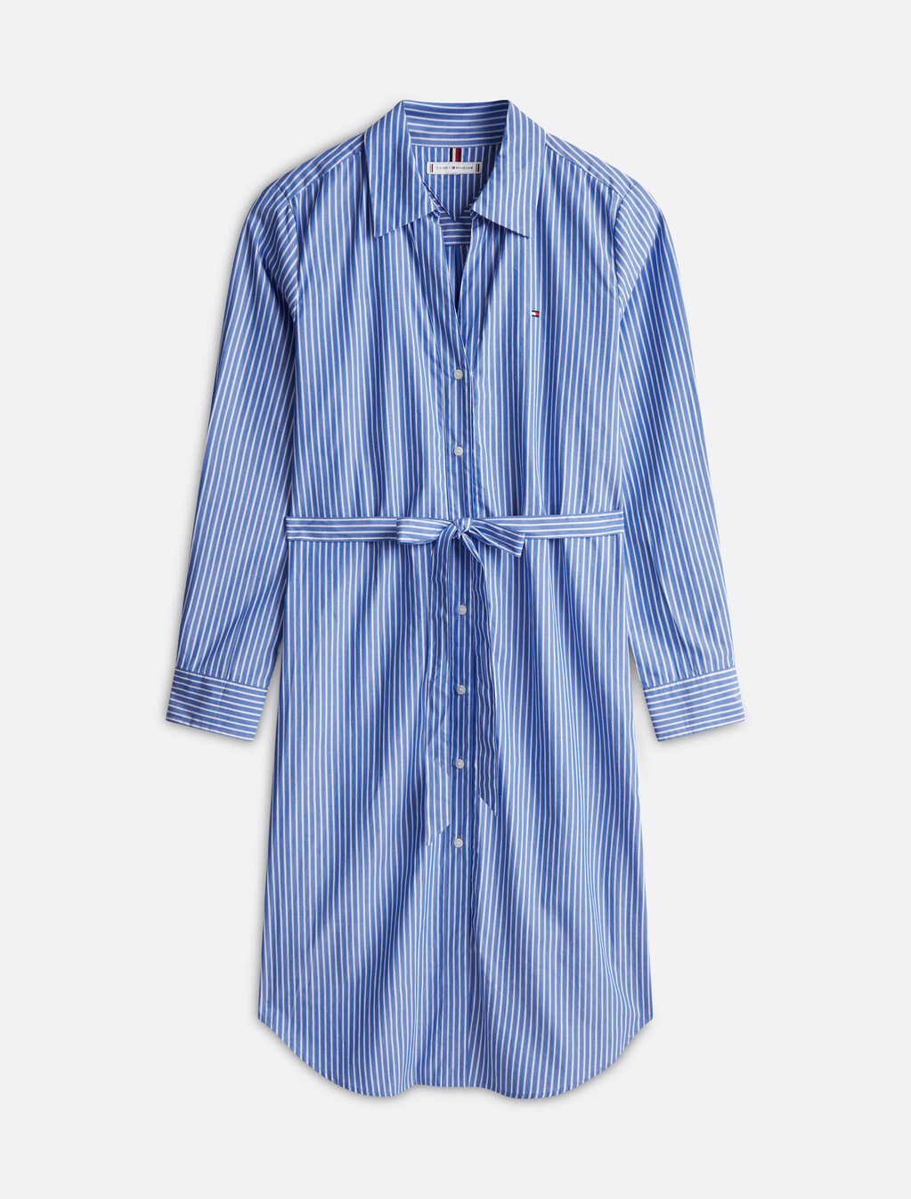 Asia Fit Essential Poplin Shirt Dress, Blue Stp, hi-res