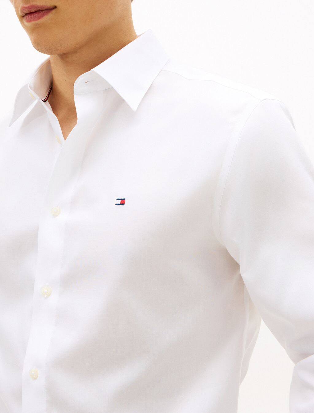 Non Iron Long Sleeve Shirt, White, hi-res