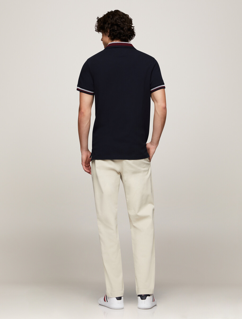 Stripe Collar Polo, Desert Sky, hi-res