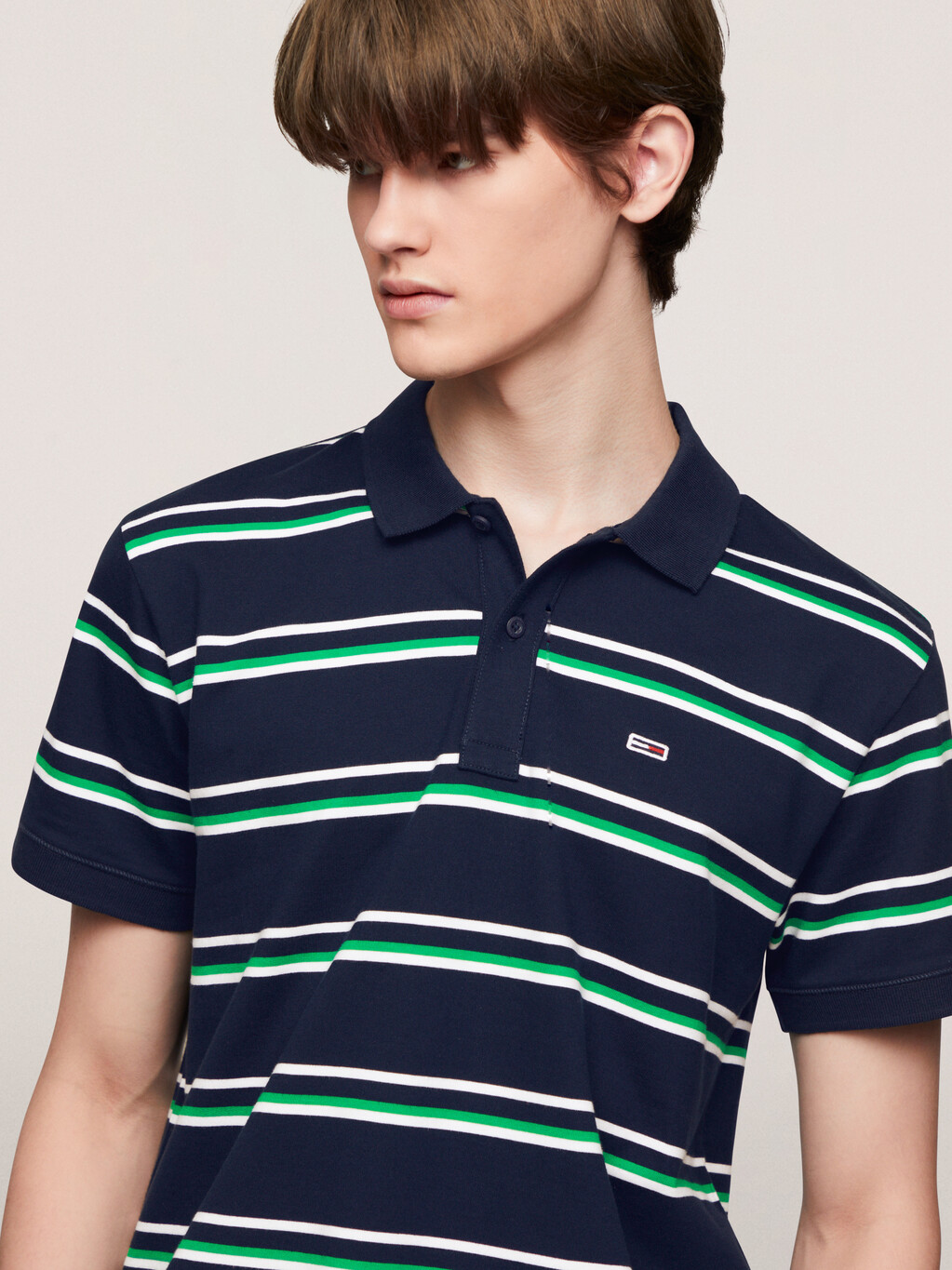 Essential Stripe Polo, Dark Night Navy Stripe, hi-res